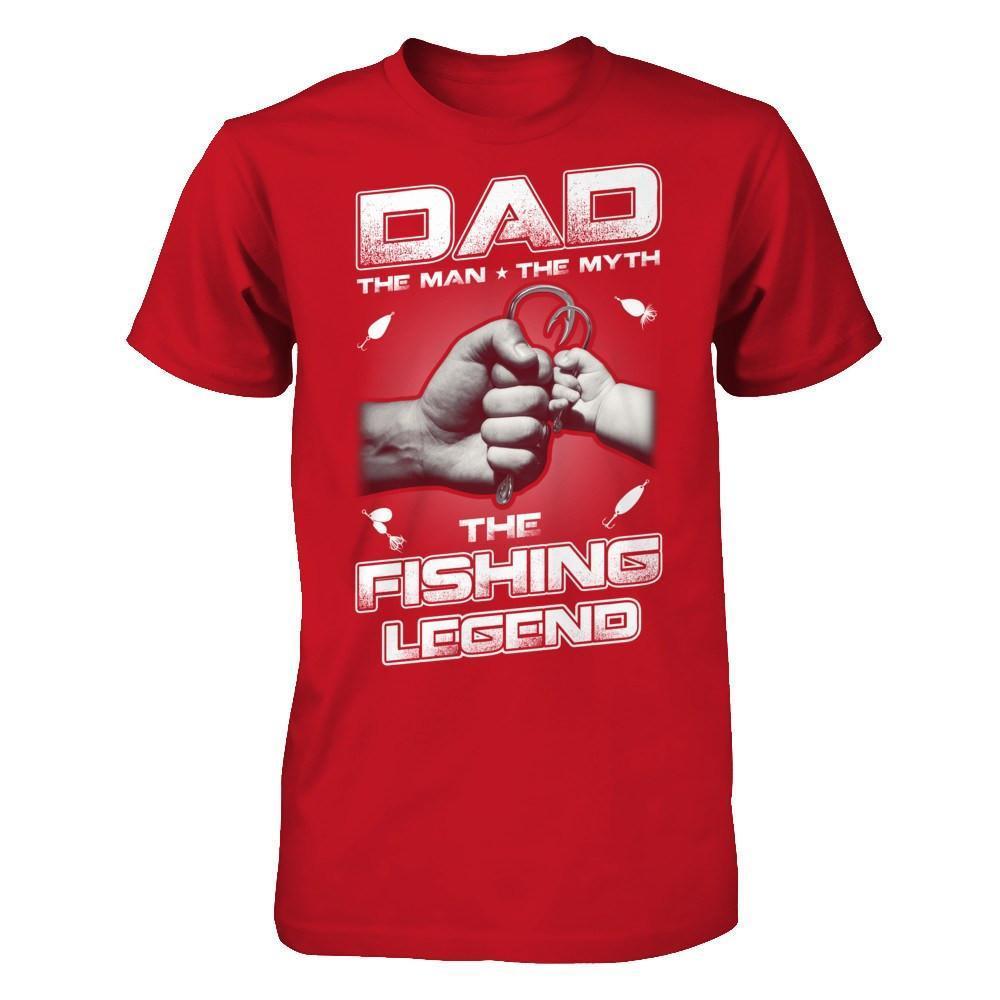 Dad The Man The Myth The Fishing Legend-T-Shirt & Hoodie-Classic T-Shirt-Red