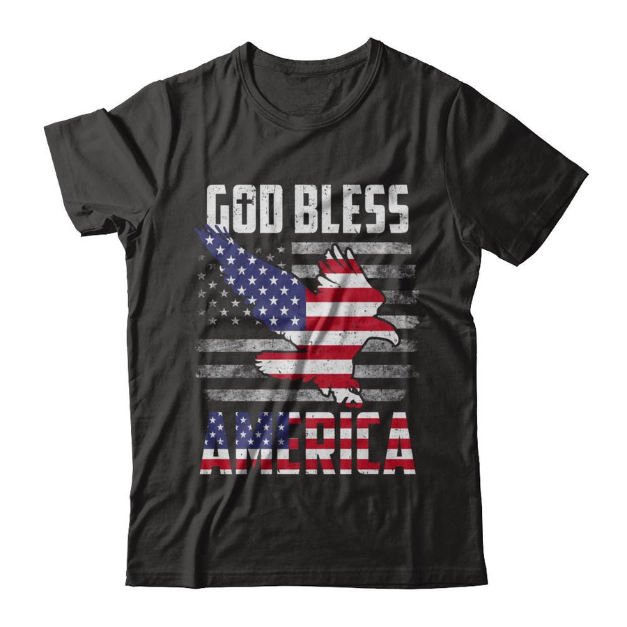 Patriotic God Bless America Flag Eagle 4Th Of July-T-Shirt & Hoodie-Classic T-Shirt-Black