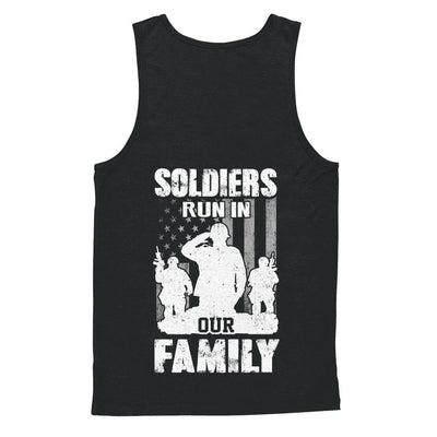 Soldiers Run In Our Family Veteran Dad Son-T-Shirt & Hoodie-Unisex Tank-Black