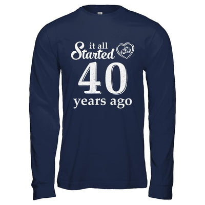 40Th Wedding Anniversary Married Couples 1981 Husband Wife-T-Shirt & Hoodie-Long Sleeve T-Shirt-Navy