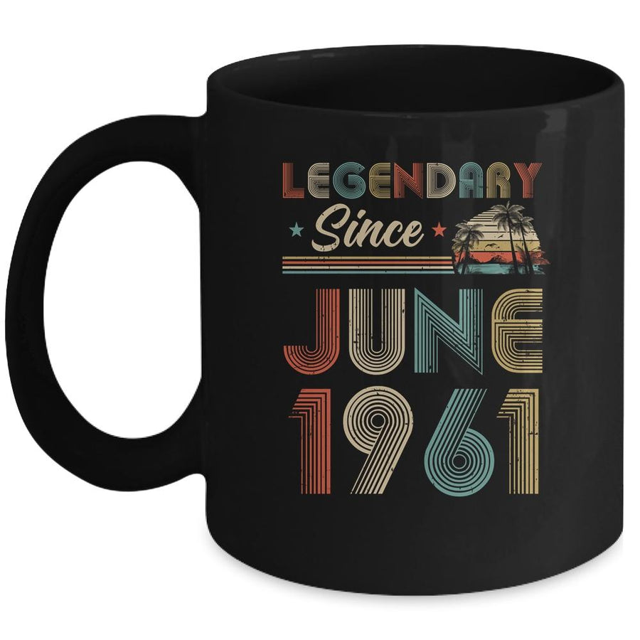 60th Birthday Gift 60 Years Old Legendary Since June 1961 Mug-Coffee Mug-Mug-Black