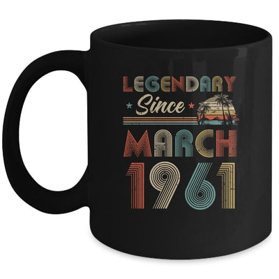 60th Birthday Gift 60 Years Old Legendary Since March 1961 Mug-Coffee Mug-Mug-Black