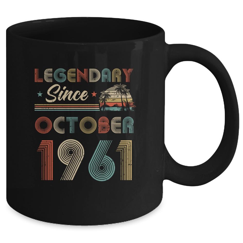 60th Birthday Gift 60 Years Old Legendary Since October 1961 Mug-Coffee Mug-Mug-Black