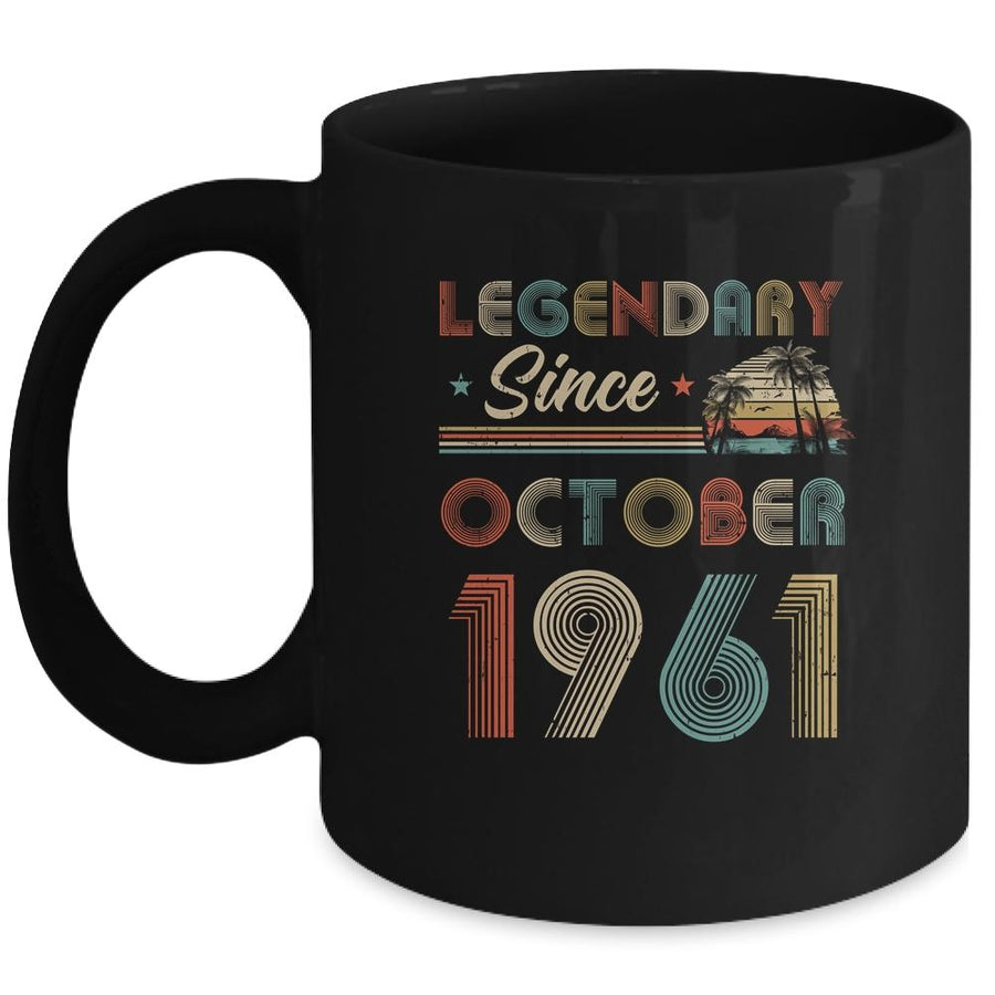 60th Birthday Gift 60 Years Old Legendary Since October 1961 Mug-Coffee Mug-Mug-Black