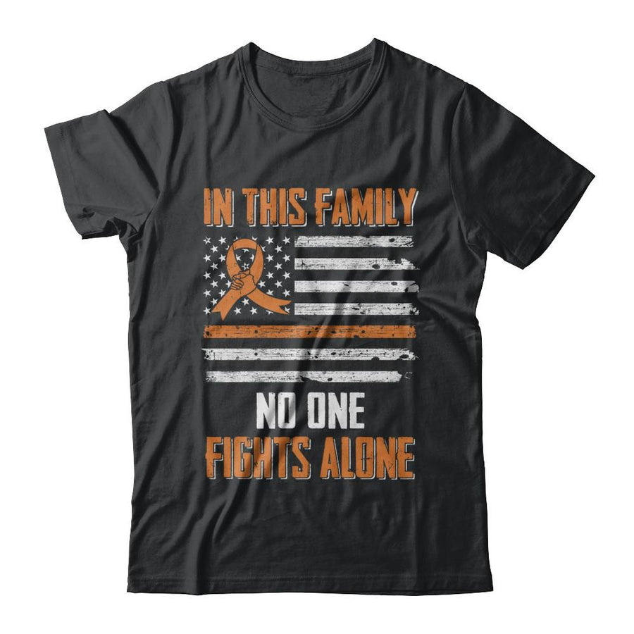 In This Family No One Fights Alone Multiple Sclerosis-T-Shirt & Hoodie-Classic T-Shirt-Black