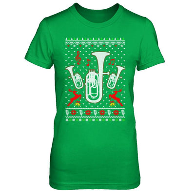 Santa Euphonium Ugly Christmas Sweater Gifts-T-Shirt & Sweatshirt-Women's T-Shirt-Irish Green