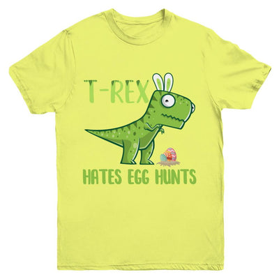 Funny Easter Bunny Dinosaur T-Rex Hates Egg Hunts Youth-Youth Shirt-Youth T-Shirt-Daisy