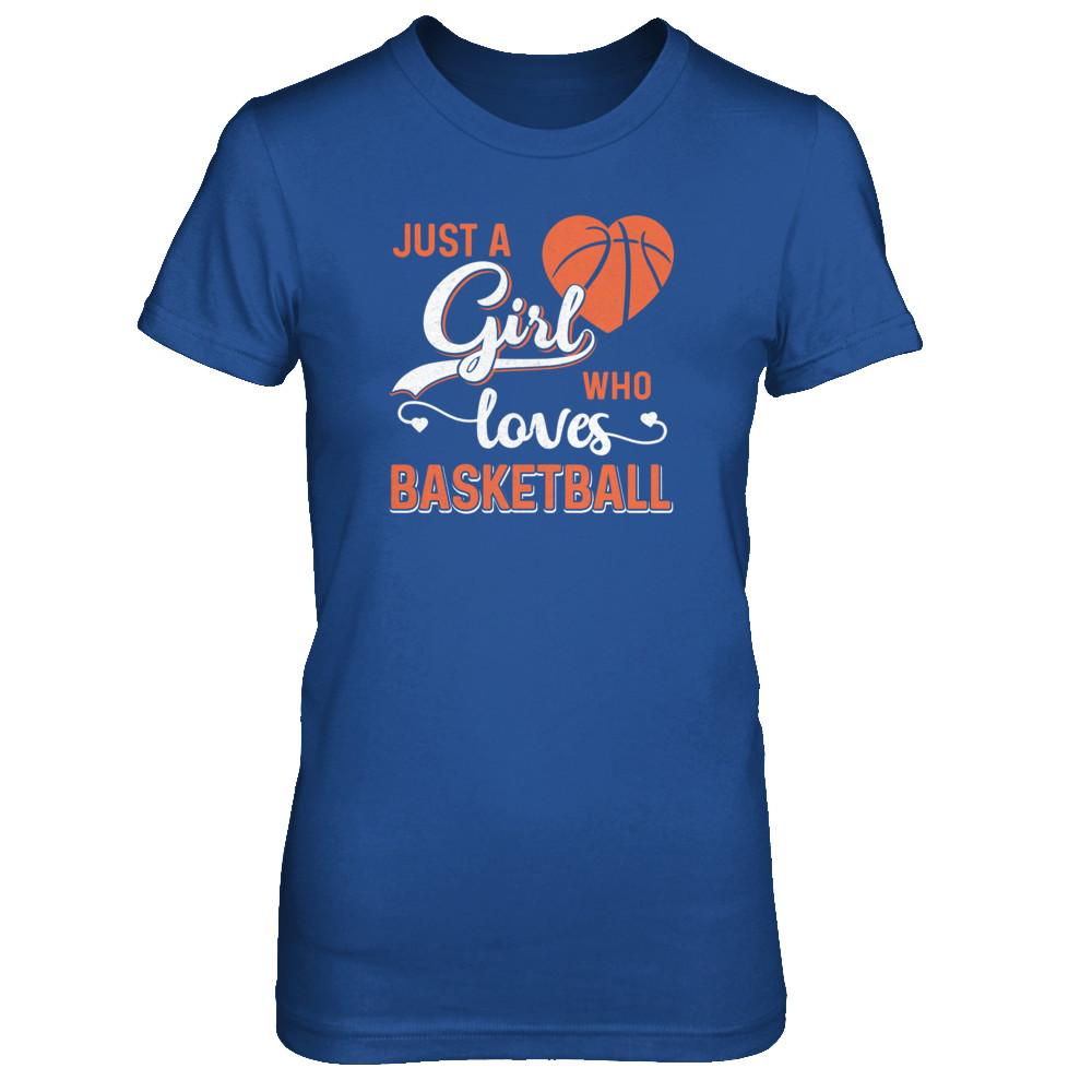 Just A Girl Who Loves Basketball-T-Shirt & Tank Top-Women's T-Shirt-Royal
