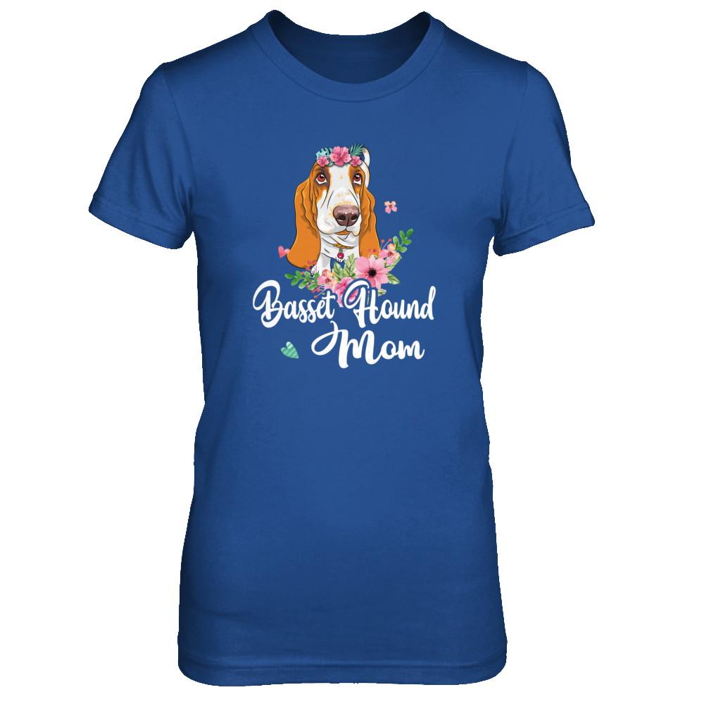 Basset Hound Mom Funny Dog Mom Gift Idea-T-Shirt & Tank Top-Women's T-Shirt-Royal