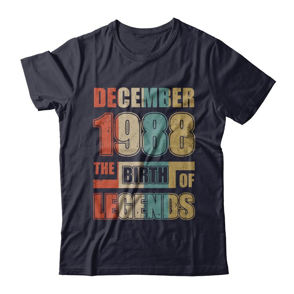 Vintage Retro December 1988 Birth Of Legends 33th Birthday-T-Shirt & Hoodie-Premium T-Shirt-Midnight Navy