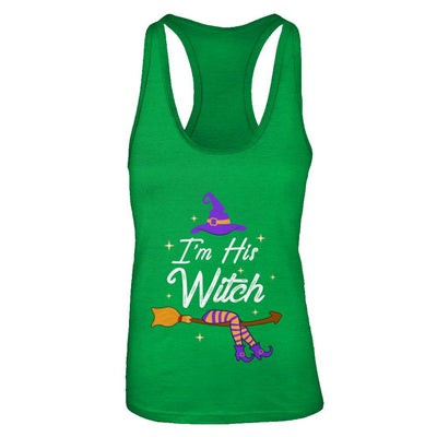 I'm His Witch Matching Boyfriends Husband Halloween-T-Shirt & Tank Top-Women's Ideal Racerback Tank-Kelly Green