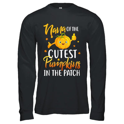 Halloween Nana Of Cutest Pumpkins In The Patch-T-Shirt & Hoodie-Long Sleeve T-Shirt-Black