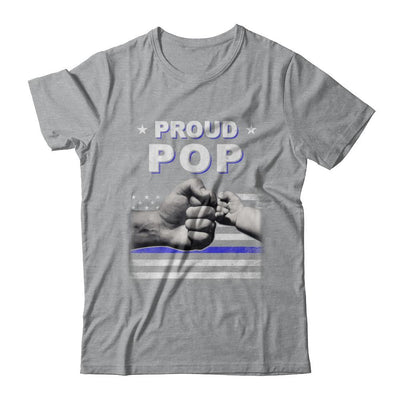 Proud Pop Police Thin Blue Line Flag Fathers Day-T-Shirt & Hoodie-Classic T-Shirt-Sport Grey