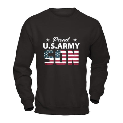 Proud Us Army Son-T-Shirt & Hoodie-Crewneck Sweatshirt-Black