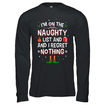 I'm On The Naughty List Funny Christmas-T-Shirt & Hoodie-Long Sleeve T-Shirt-Black