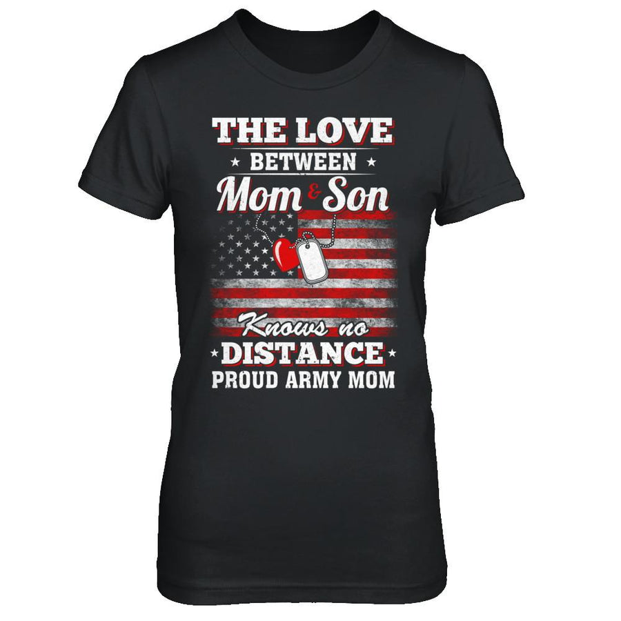 The Love Between Mom And Son Proud Army Mom-T-Shirt & Hoodie-Women's T-Shirt-Black