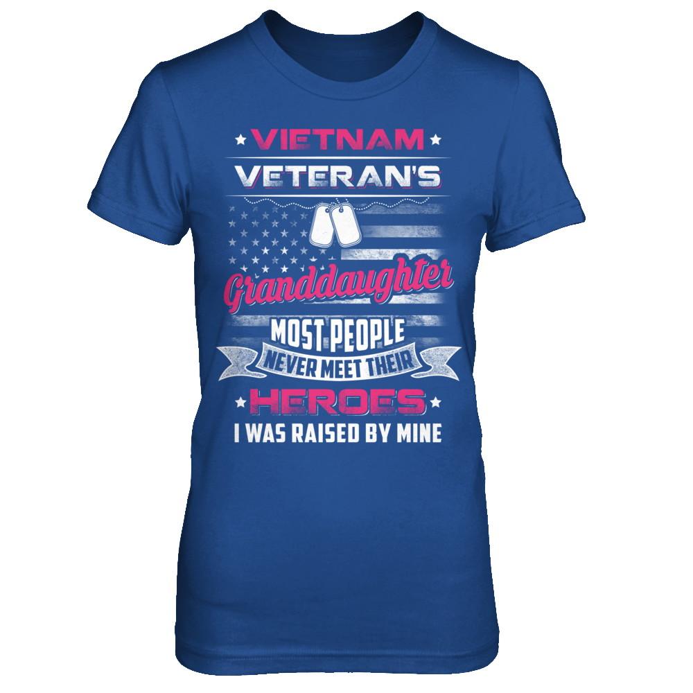 Vietnam Veteran's Granddaughter I Was Raised By Mine-T-Shirt & Hoodie-Women's T-Shirt-Royal