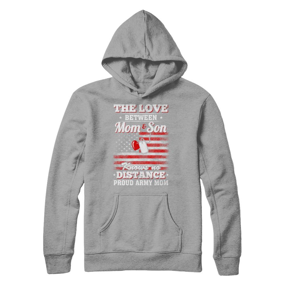The Love Between Mom And Son Proud Army Mom-T-Shirt & Hoodie-Pullover Hoodie-Light Steel