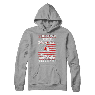 The Love Between Mom And Son Proud Army Mom-T-Shirt & Hoodie-Pullover Hoodie-Light Steel
