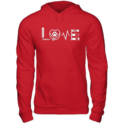 Veterinarian Vet Tech Sign Love-T-Shirt & Hoodie-Pullover Hoodie-Red
