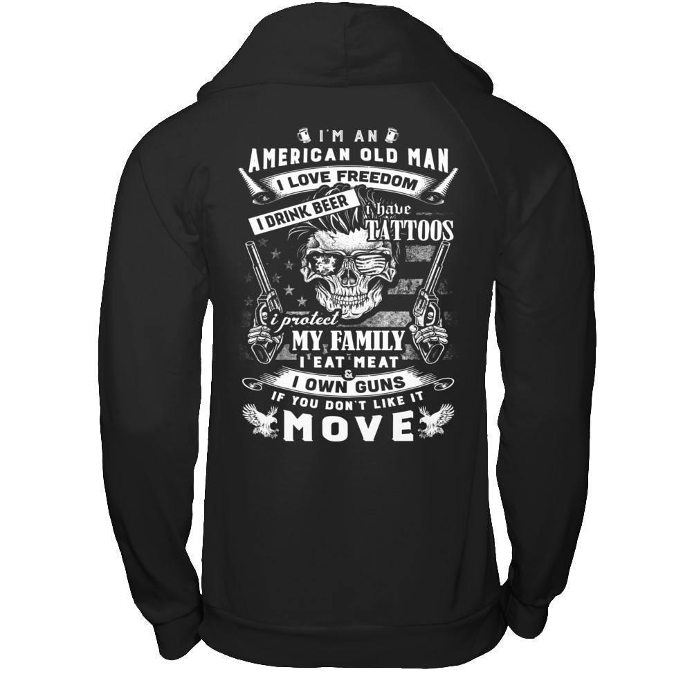 I'm An American Old Man-T-Shirt & Hoodie-Pullover Hoodie-Black