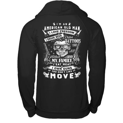 I'm An American Old Man-T-Shirt & Hoodie-Pullover Hoodie-Black