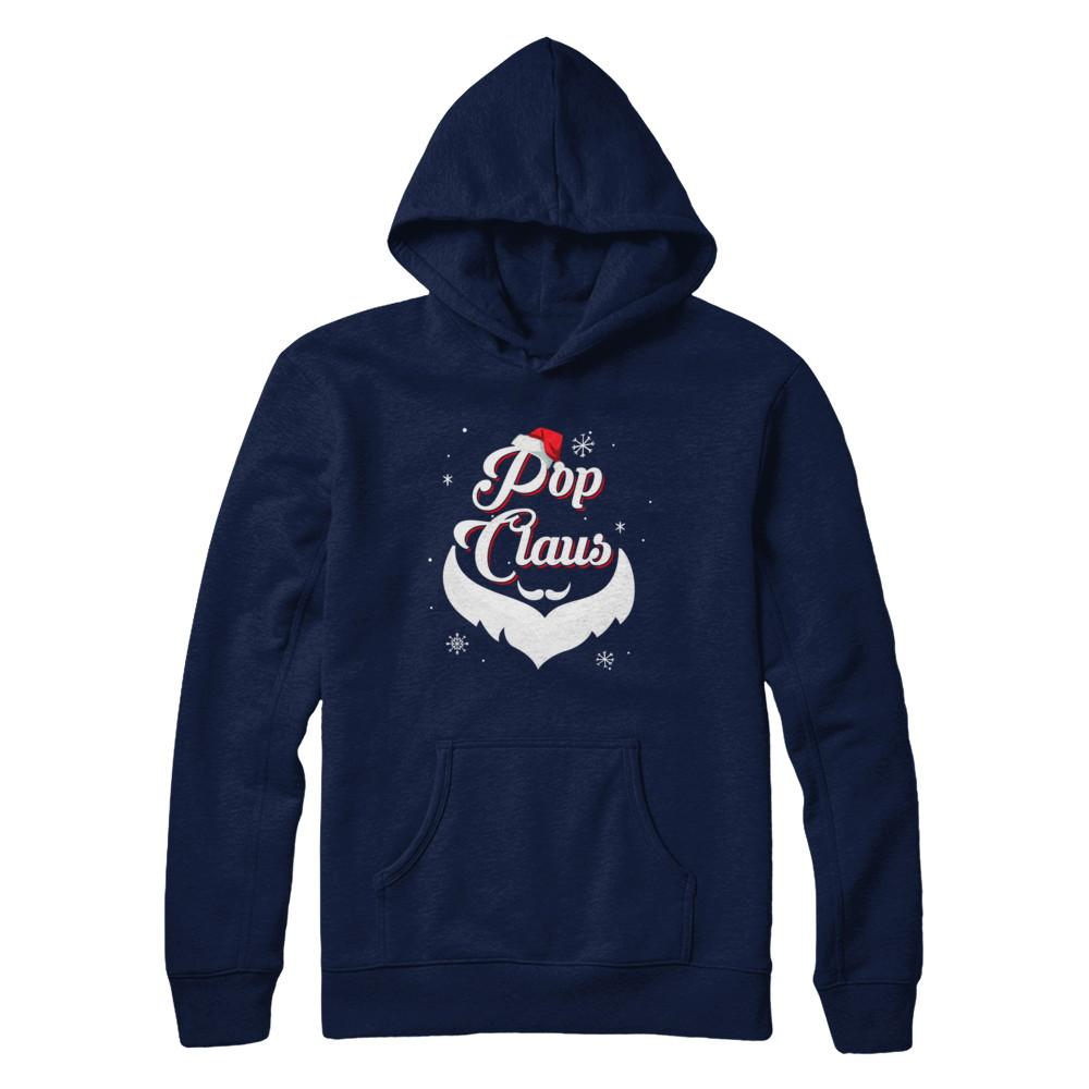 Santa Beard Matching Christmas Pajamas Pop Claus-T-Shirt & Sweatshirt-Pullover Hoodie-Navy