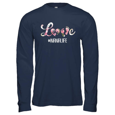 Love Nanalife Matching Grandchild And Nana Gifts-T-Shirt & Hoodie-Long Sleeve T-Shirt-Navy