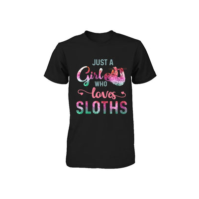 Just A Girl Who Loves Sloths Sloth Lover Youth-Youth Shirt-Toddler T-Shirt-Black