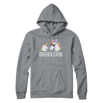 Dadacorn Unicorn Dad And Baby Fathers Day-T-Shirt & Hoodie-Hanes - Heavyweight Pullover Hoodie-Light Steel