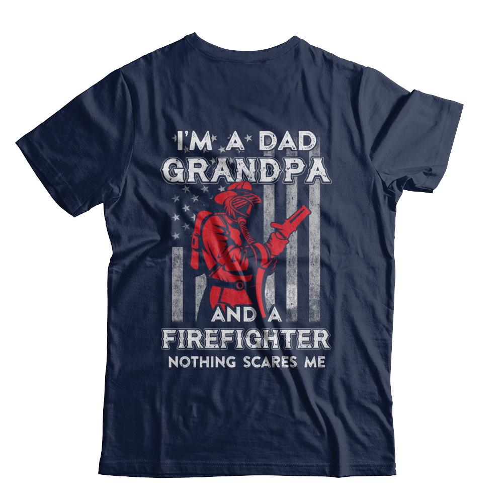 I'm A Dad Grandpa Firefighter Father's Day Gift-T-Shirt & Hoodie-Classic T-Shirt-Navy
