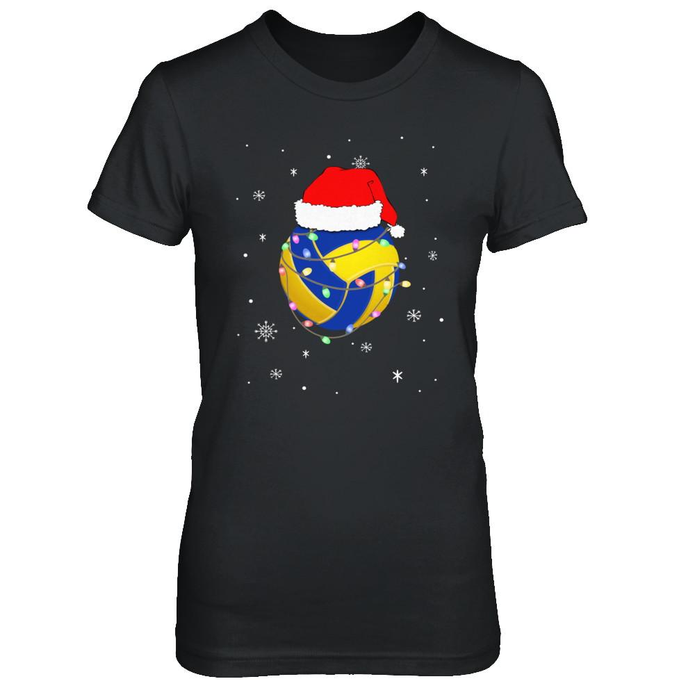 Santa Hat Volleyball Christmas Gifts-T-Shirt & Sweatshirt-Women's T-Shirt-Black