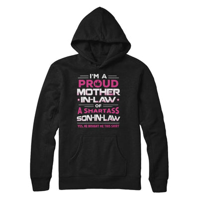 Proud Mother-In-Law Of A Smartass Son-In-Law-T-Shirt & Hoodie-Pullover Hoodie-Black