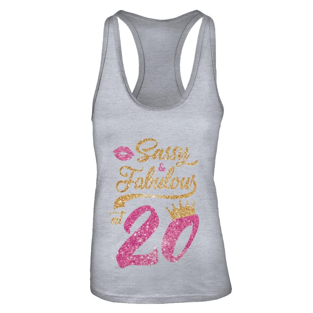Sassy And Fabulous At 20th 2001 Birthday Gift-T-Shirt & Tank Top-Women's Ideal Racerback Tank-Heather Grey