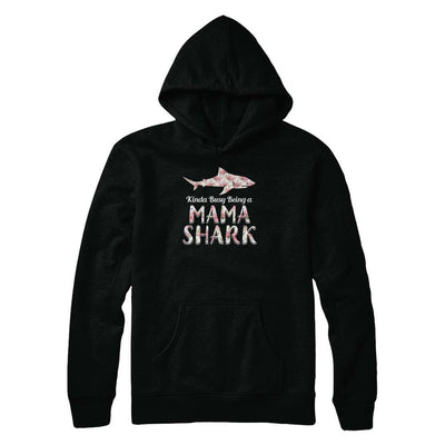 Mama Shark Kinda Busy Being A Mamashark-T-Shirt & Tank Top-Pullover Hoodie-Black