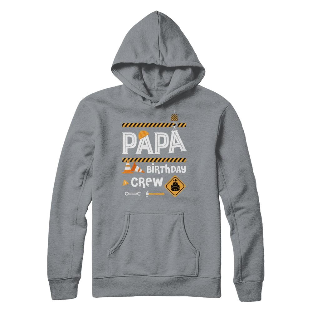 Papa Birthday Crew Construction Birthday Party-T-Shirt & Hoodie-Pullover Hoodie-Light Steel
