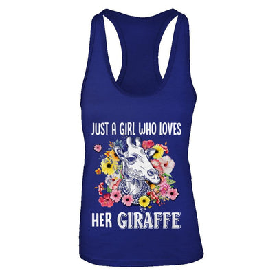 Just A Girl Who Loves Her Giraffe-T-Shirt & Tank Top-Women's Ideal Racerback Tank-Royal
