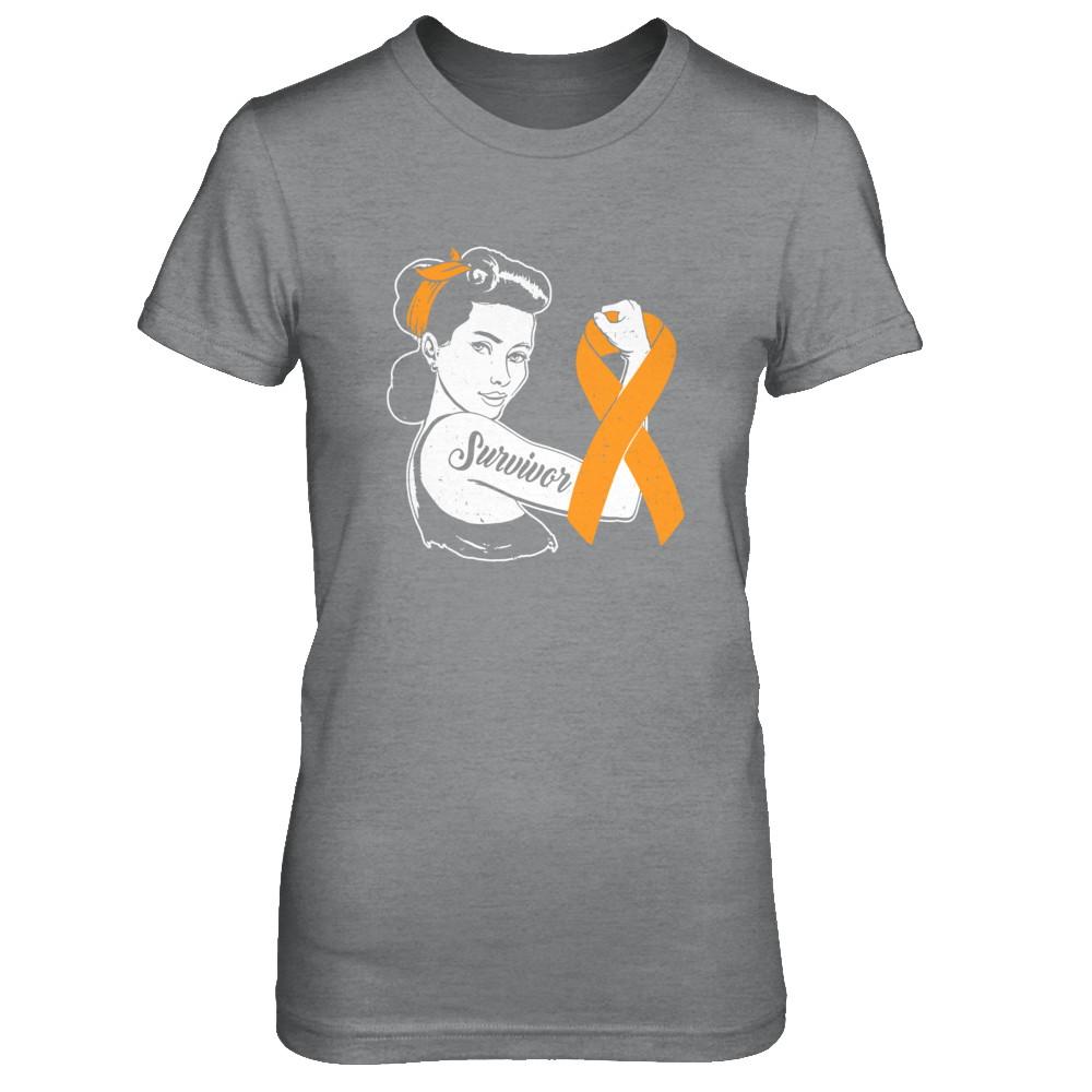 We Can Cure It Multiple Sclerosis Orange Awareness Survivor-T-Shirt & Hoodie-Women's T-Shirt-Sport Grey