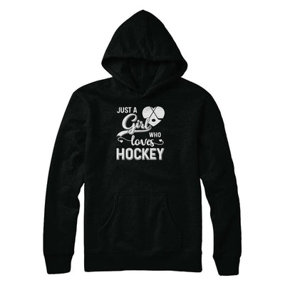 Just A Girl Who Loves Hockey-T-Shirt & Tank Top-Pullover Hoodie-Black