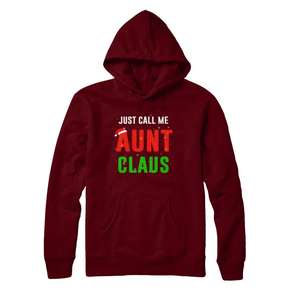 Santa Aunt Claus Matching Family Christmas Pajamas-T-Shirt & Sweatshirt-Pullover Hoodie-Maroon