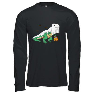 Halloween T Rex Dinosaur Ghost Trick Or Treat-T-Shirt & Hoodie-Long Sleeve T-Shirt-Black