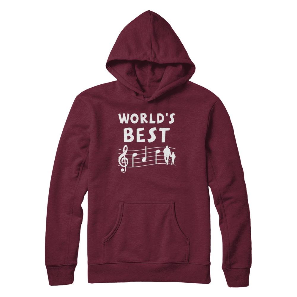 World's Best Dad Ever Treble Clef Musician Fathers Day-T-Shirt & Hoodie-Pullover Hoodie-Maroon