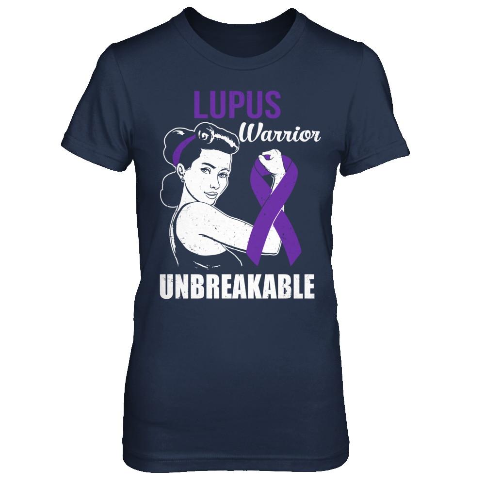 Lupus Warrior Unbreakable Lupus Awareness-T-Shirt & Hoodie-Women's T-Shirt-Navy
