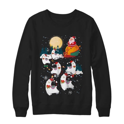 Funny Christmas Llama Alpaca Reindeer Lover Santa Gift-T-Shirt & Sweatshirt-Crewneck Sweatshirt-Black