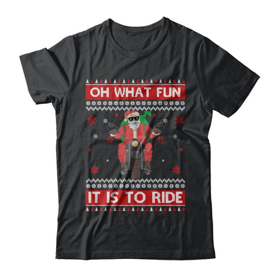 Oh What Fun It Is To Ride Motorcycle Christmas Sweater-T-Shirt & Sweatshirt-Classic T-Shirt-Black