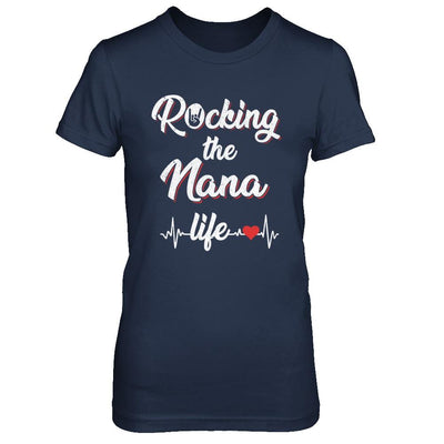 Rocking The Nana Life Mothers Day Gifts-T-Shirt & Hoodie-Women's T-Shirt-Navy