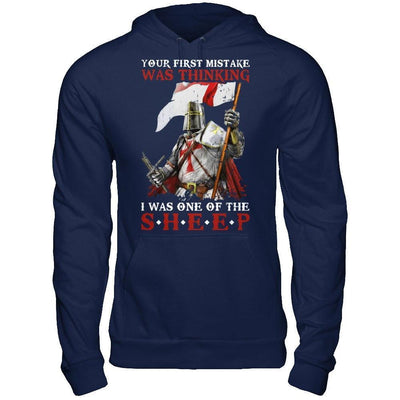 Knight Templar Your First Mistake Was Thinking I Was One Of The Sheep-T-Shirt & Hoodie-Pullover Hoodie-Navy