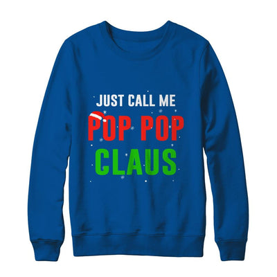 Santa Pop Pop Claus Matching Family Christmas Pajamas-T-Shirt & Sweatshirt-Crewneck Sweatshirt-Deep Royal