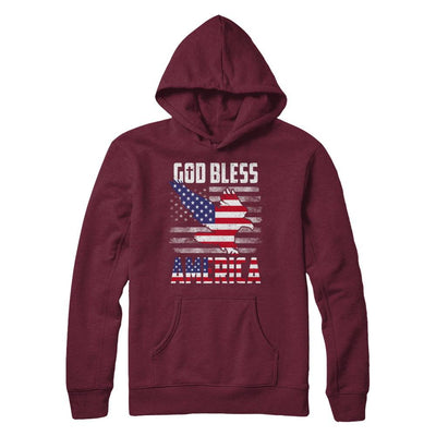 Patriotic God Bless America Flag Eagle 4Th Of July-T-Shirt & Hoodie-Pullover Hoodie-Maroon
