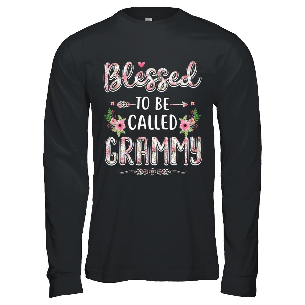 Funny Grandma Gifts Blessed To Be Called Grammy-T-Shirt & Hoodie-Long Sleeve T-Shirt-Black